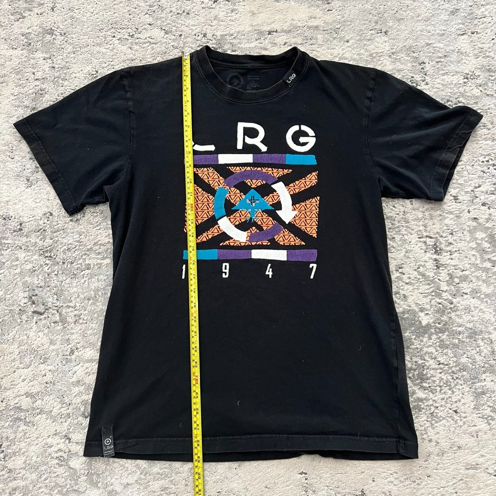 LRG Lifted Research Group T Shirt Mens L Black Graphic Casual Short Sleeve